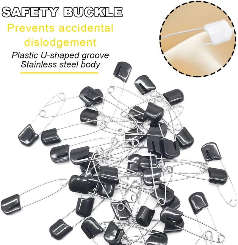 Yosawa 50Pcs 2.2" Plastic Head Safety Nappy Pins(Black) - Image 5